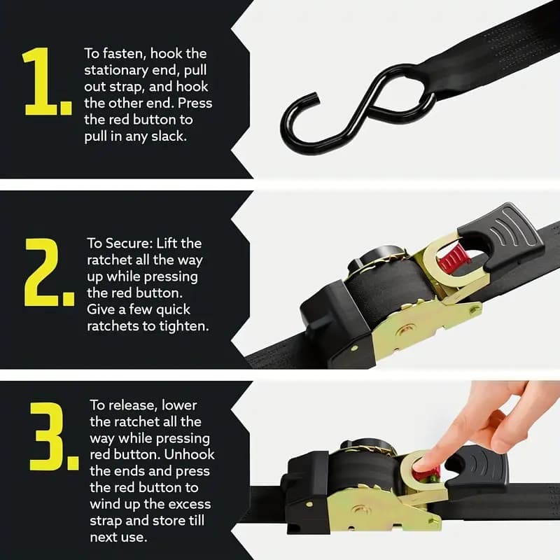 💥2025 New Year Hot Sale 70% OFF💥🔥Retractable Ratchet Straps（🎁Perfect Gift)
